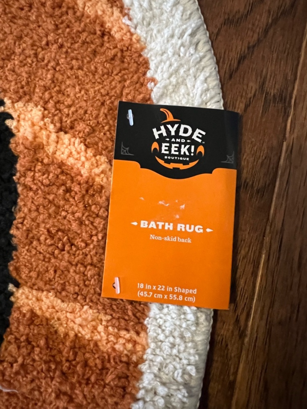 Halloween Pumpkin Orange Bath Mat - Festive Jack-O'-Lantern Design - Picture 2 of 3